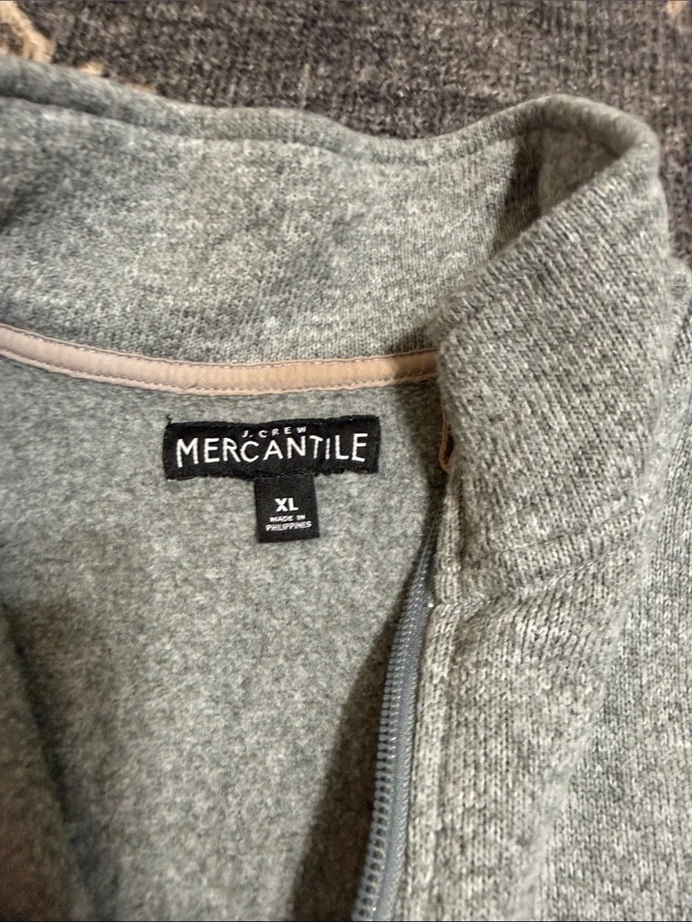 J. Crew Men's Heather Gray Half-Zip Sweater